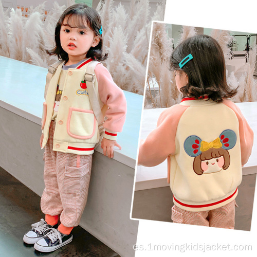 Chaqueta para niñas Invierno Nuevo Uniforme de béisbol